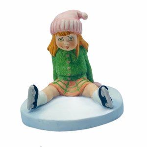 Ice skating figurine Christmas girl CS vtg decor